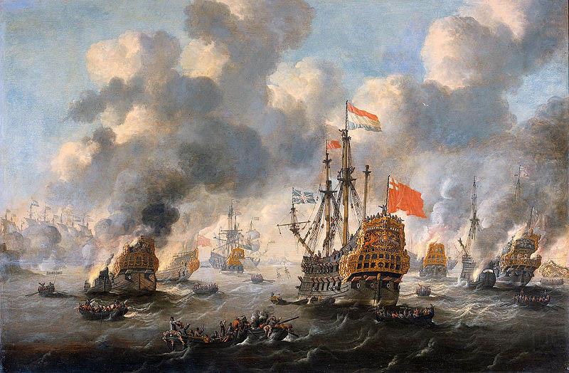 unknow artist The burning of the English fleet off Chatham, 20 June 1667. china oil painting image